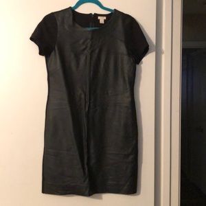 Leather j crew dress